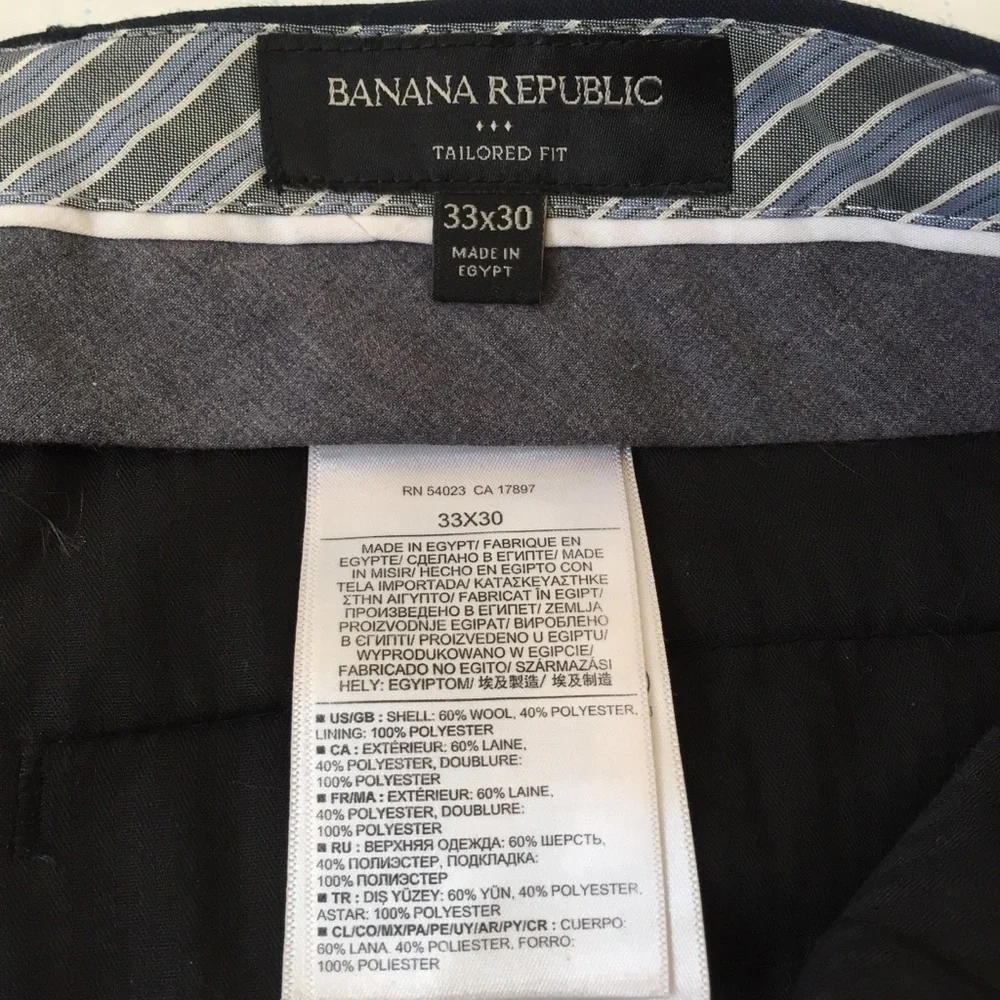 BANANA REPUBLIC Tailored Fit Wool Blend Navy Blue